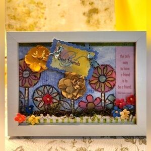 Handcrafted 3D Design Frame (a special gift for your BFF). Hang/Stand. Size 5x7.